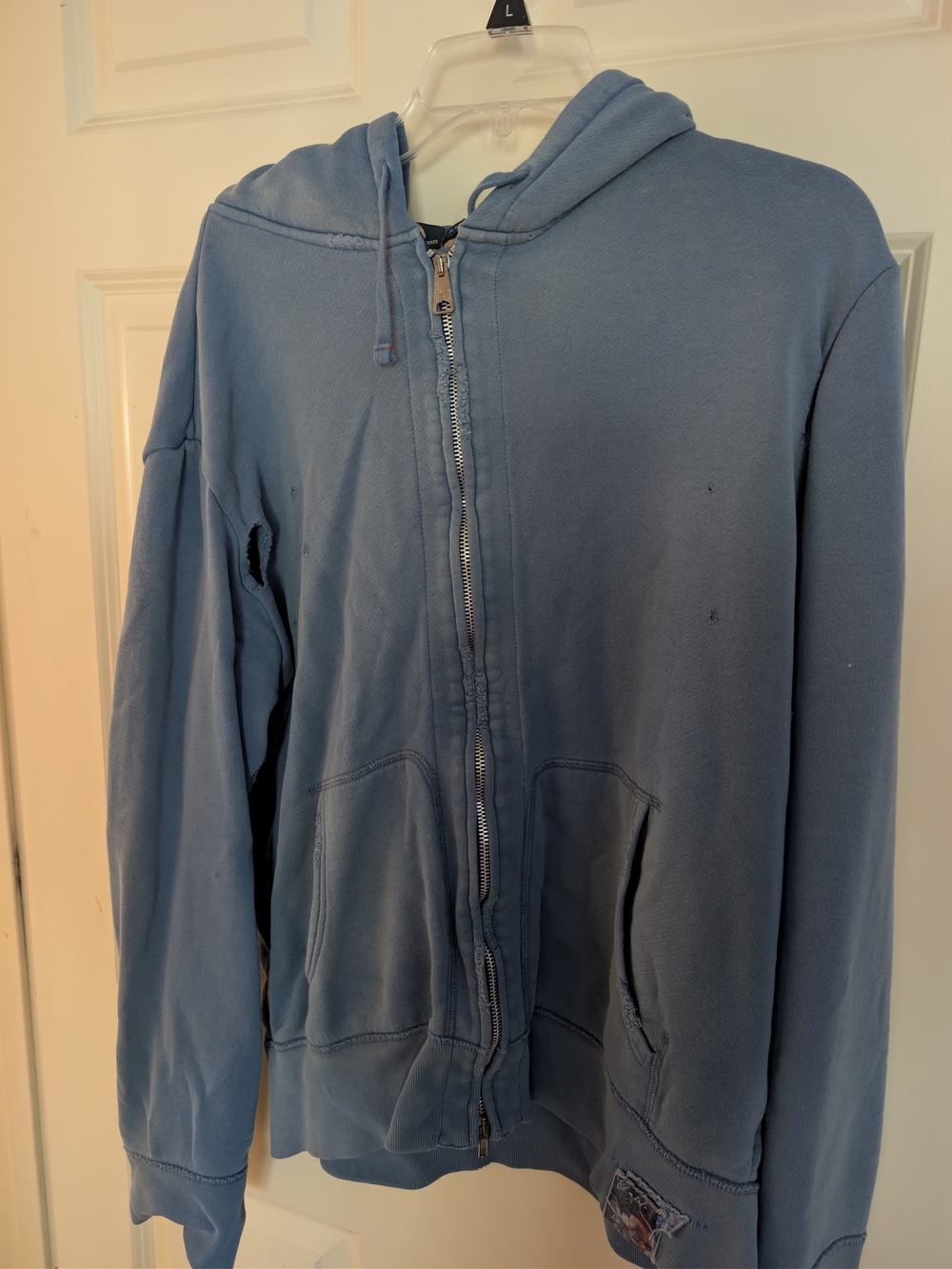 Men's Ralph Lauren Blue Zip-Up Hoodie Sweater Size XL